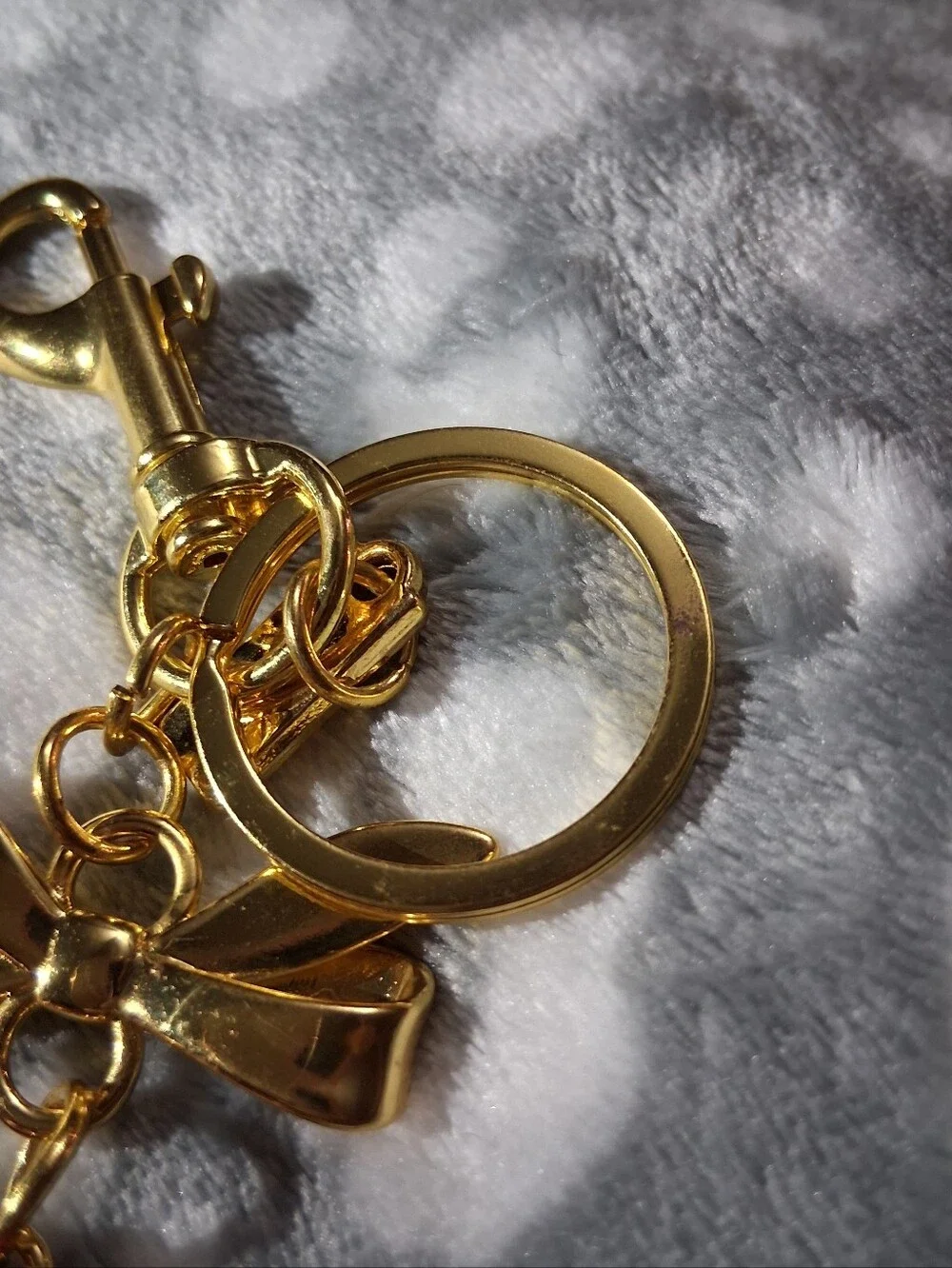 Gold Bow Red Heart Locket Love Bag Charm/Keychain